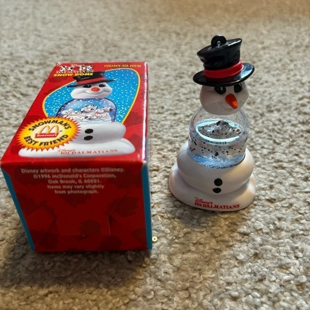 Disney McDonalds 101 Dalmations Snow Globe Snowmans Best Friend 1996 Vintage